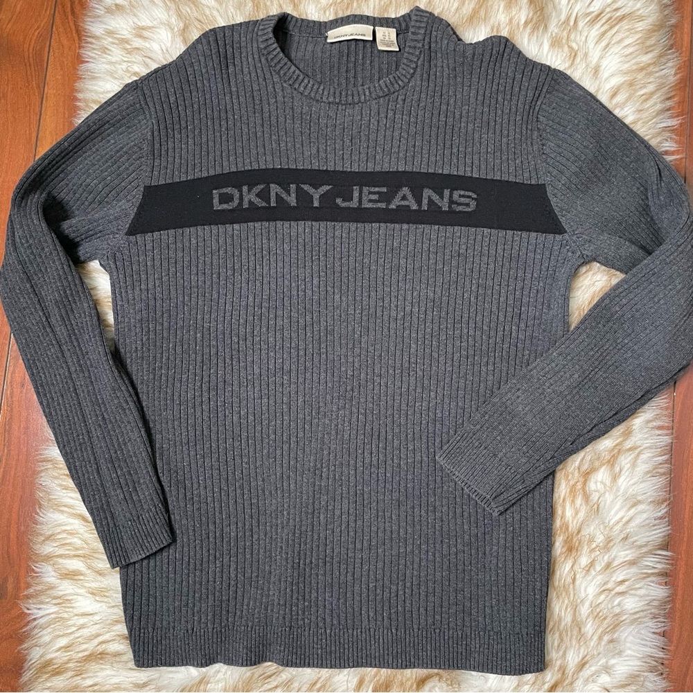 Mens DKNY ribbed pullover sweater